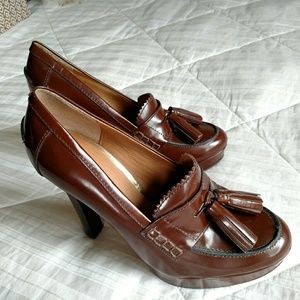 Coach leather "Alisia" platform Mary heels size 9